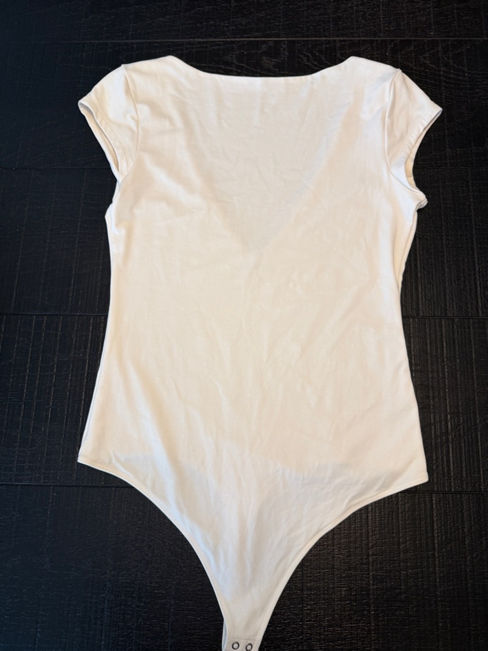 Abercrombie & Fitch Cream Short Sleeve Bodysuit